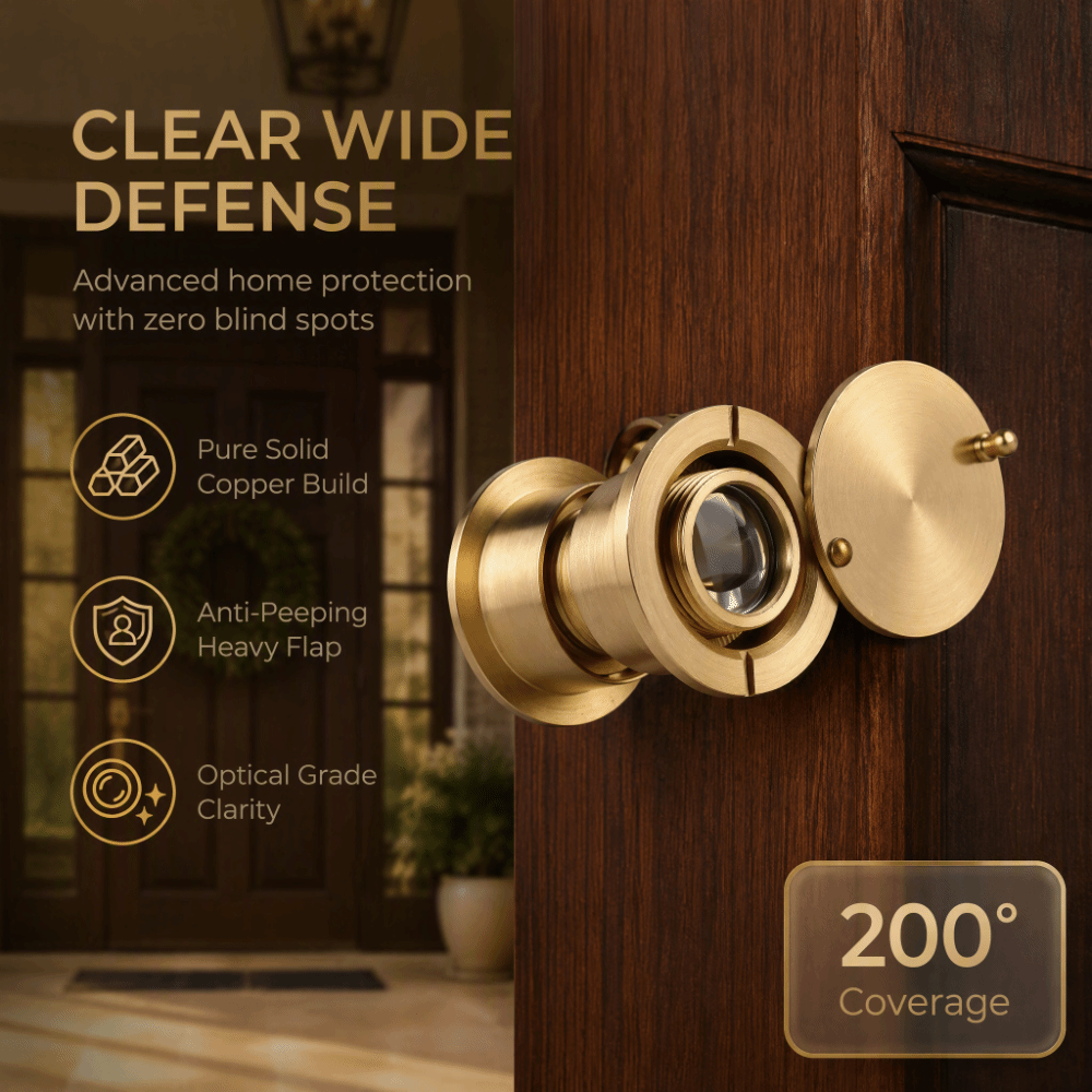 Home Security Premium - Premium 28mm Door Viewer Satin Gold