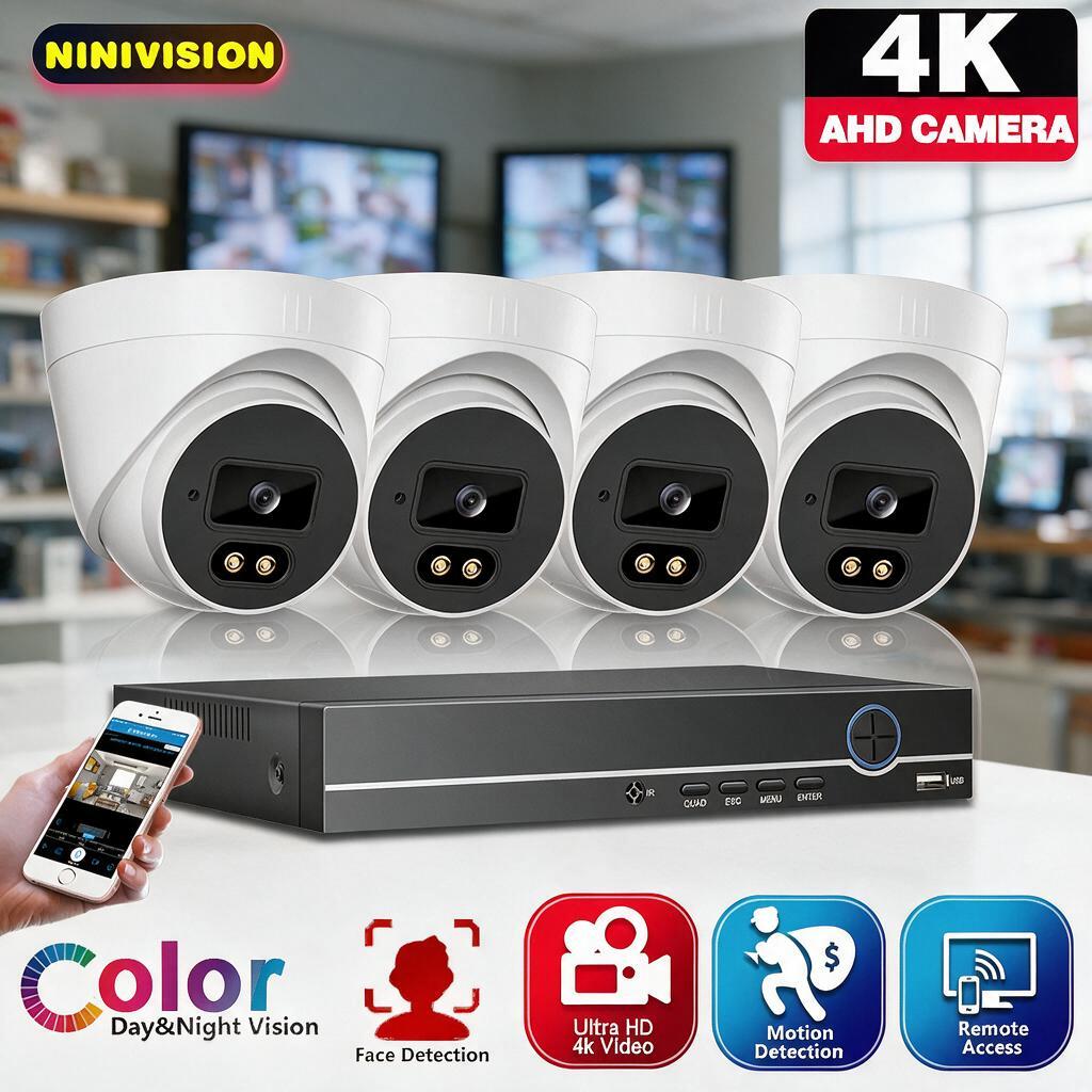 Home Security Camera - 4CH 4K AHD Dome Camera Security