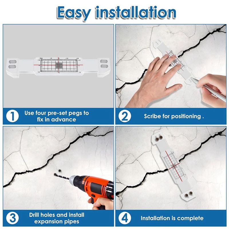 9 Pcs Crack Monitoring Record, - Home Security Measures recension och pris