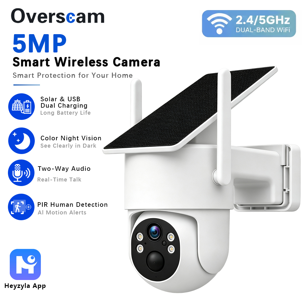 5MP Solar Powered PTZ Camera F - Home Security Wireless Camera recension och pris