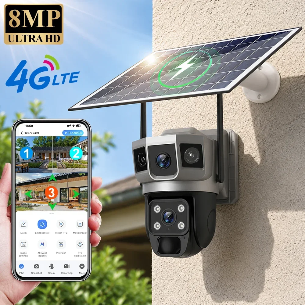 V380 4K 3 Screens 4G Camera So - Home Security Ai recension och pris