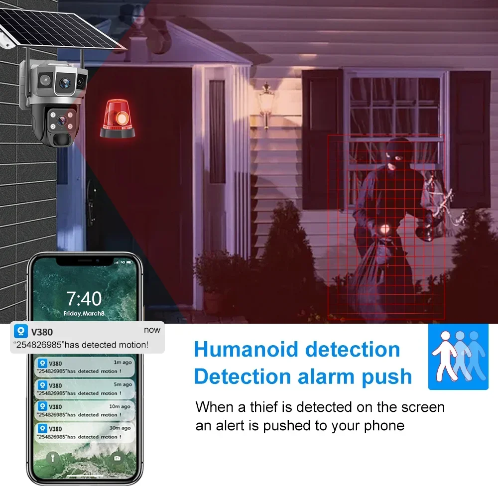 V380 4K 3 Screens 4G Camera So - Home Security Ai recension och pris