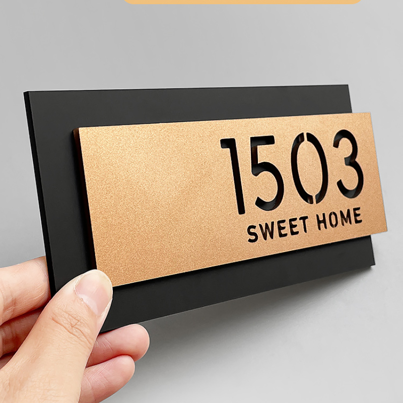 Acrylic Modern Door Plate  3D  - Home Security Laser recension och pris