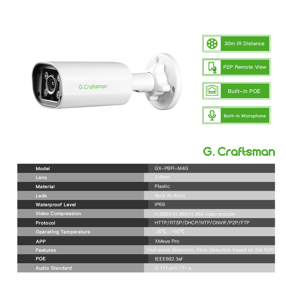 C GC PB 4MP POE IP Camera,Buil - Home Security Camera recension och pris