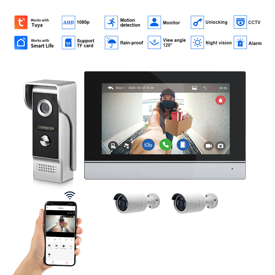 7Inch IPS Screen 2MP  Tuya Rem - Home Security Honeywell recension och pris