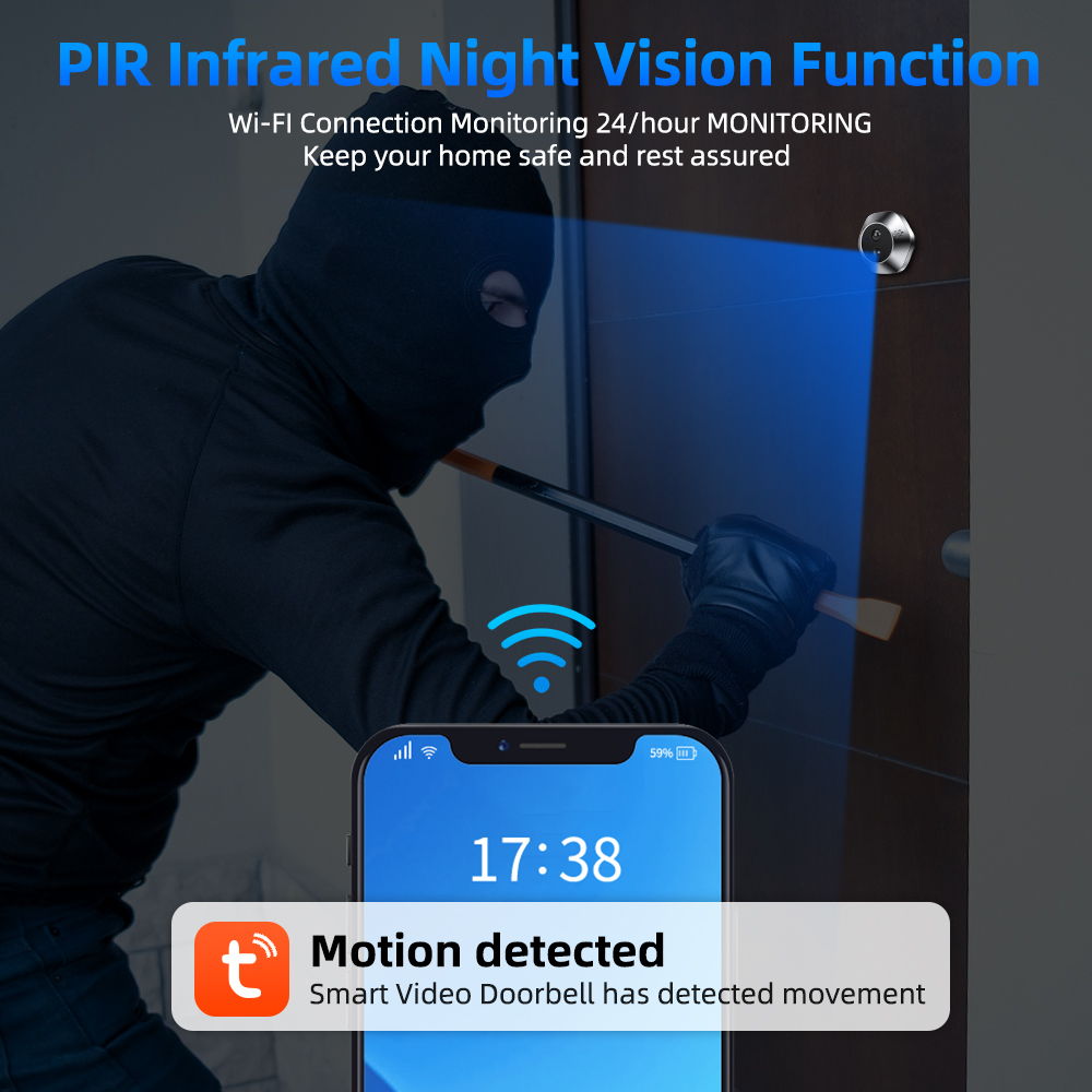 1080P WiFi Peephole Tuya Smart - Home Security Premium recension och pris