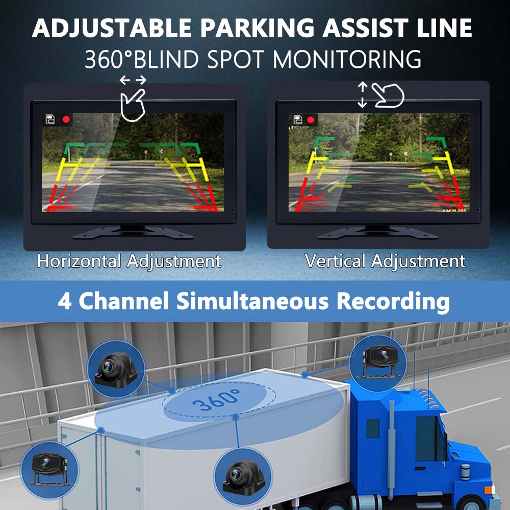 4 Channel 10.1 Inch Truck Bus  - Home Security Camera recension och pris