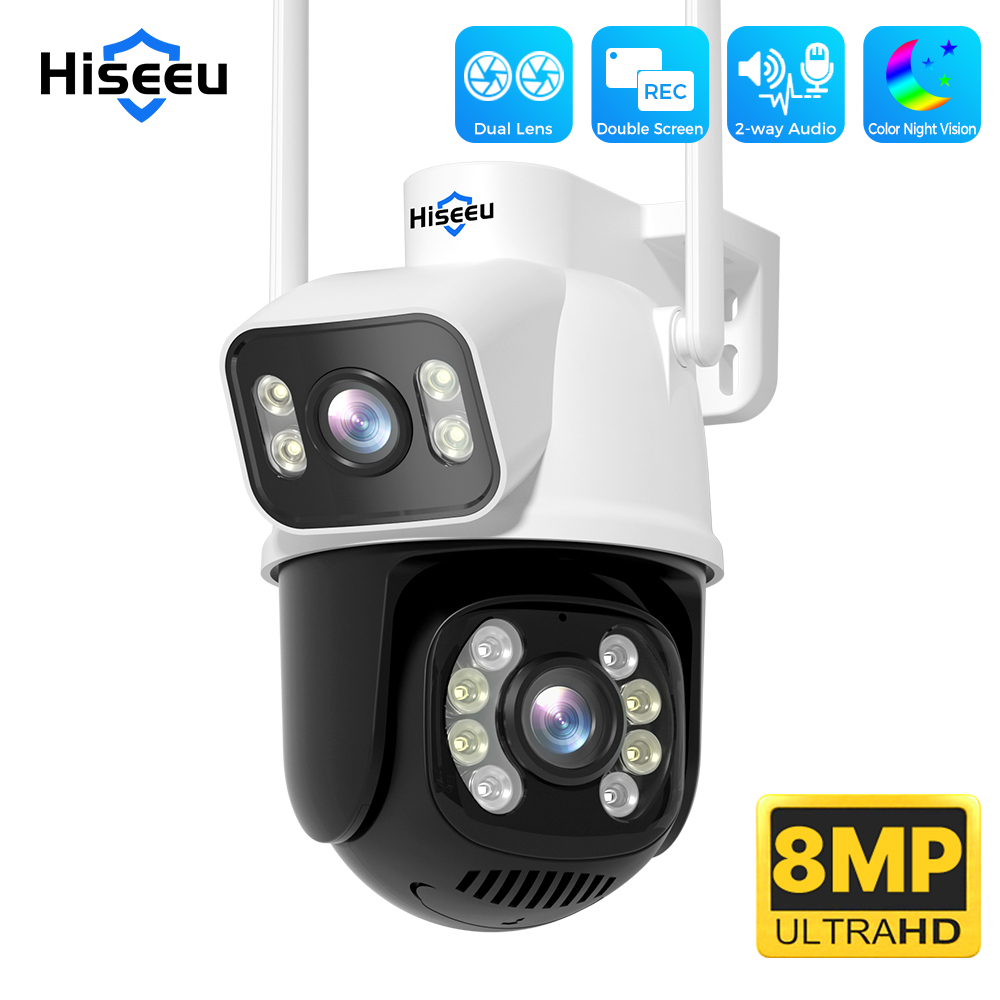 Hiseeu 4K 8MP Dual Lens Wifi S - Home Security Ai recension och pris