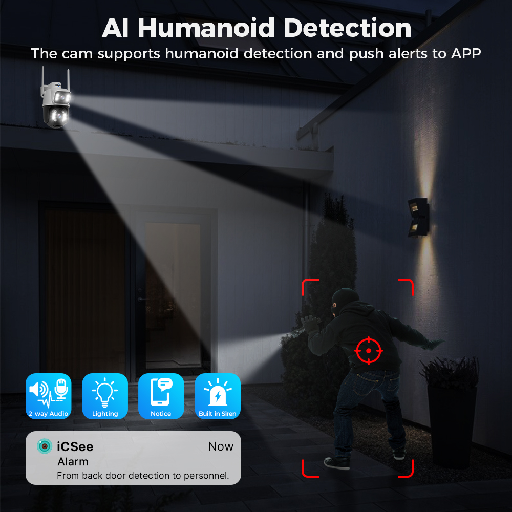 Hiseeu 4K 8MP Dual Lens Wifi S - Home Security Ai recension och pris